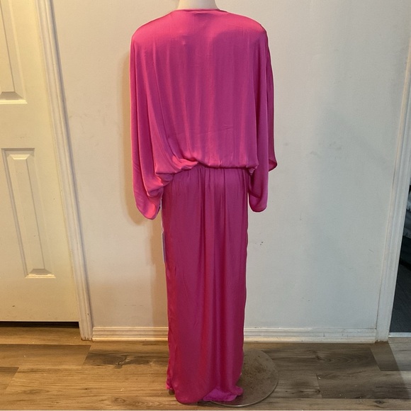 NWT YOUNG FABULOUS & BROKE THE SIREN ASYMMETRIC WRAP DRESS RASPBERRY SIZE S - Picture 8 of 15